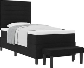 vidaXL Boxrugós ágy matracmal fejtámlával Fekete 80 x 200 cm szövet