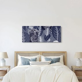 Kép - Kék zebrák (120x50 cm)