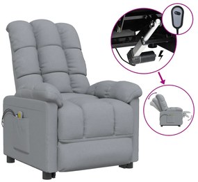 Világosszürke szövet elektromos masszázsfotel