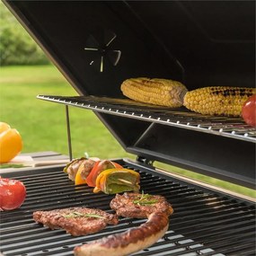 Bigfoot faszenes grillező, füstölő, BBQ grill, 55 x 40 cm, acél, fekete