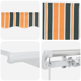 Kézi Behúzható Napellenző Zöld és Sárga 350x250 cm