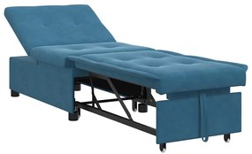 Kanapéágy Kék 67 x 194 x 38 cm Bársony