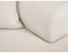 Bézs buklé kinyitható tárolóhelyes sarokkanapé (jobb oldali-heverő résszel) Kyoto – Cosmopolitan Design