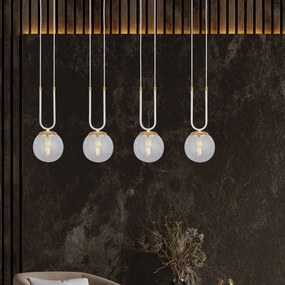 Emibig modern függeszték glam fehér átlátszó emi1116/4
