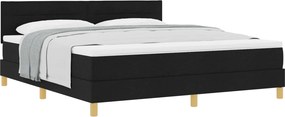vidaXL Boxrugós ágy matracmal fejtámlával Fekete 180 x 200 cm szövet