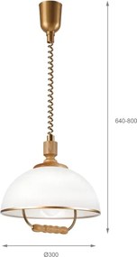 Állítható magasságú RAMONA csillár 1xE27/60W/230V barna/fehér/tölgy