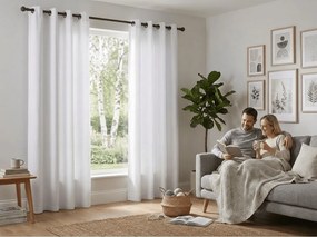 Fehér OXFORD LIGHT függöny 140x270 cm Felfüggesztés: Hullámos sínszalag
