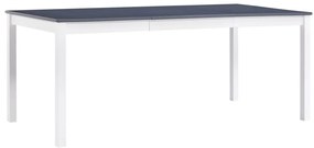 Fehér és szürke fenyőfa étkezőasztal 180 x 90 x 73 cm