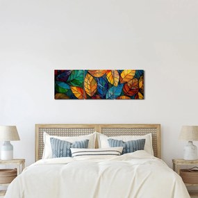 Kép - Levélmozaik (órával) (90x30 cm)