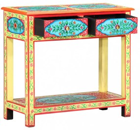 kézzel festett tömör mangófa tálalóasztal 80 x 35 x 75 cm