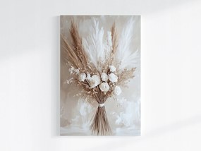 Vászonkép Canvas Szárított Csokor Pampas Fű Rózsa Virágok 80x120