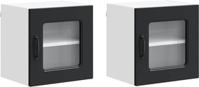 vidaXL Konyhaszekrény Kalmar 2 pcs Fekete 40 x 31 x 40 cm Faanyag