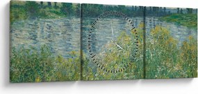Kép - Claude Monet, Banks of the Seine, reprodukciók (órával) (90x30 cm)