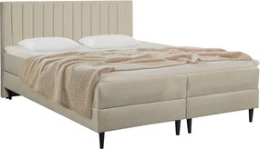 Boxspring ágy, 160x200, bézs, VALENCI