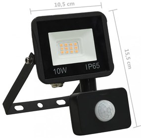 meleg fehér fényű szenzoros LED-reflektor 10 W