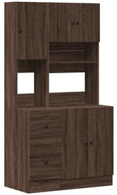 barna tölgy színű szerelt fa konyhaszekrény 95 x 50 x 180 cm
