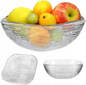 Saláta tálaló Üveg Snack Tál Gyümölcs Saláta 20 cm Négyzet Alakú Tál