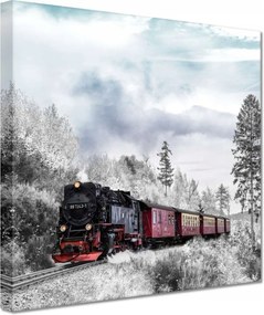 Vászonkép 20x20 Vonat és téli aura