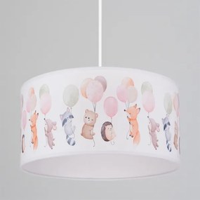 Brilagi - LED gyerek csillár zsinórral BOBO 1xE27/60W/230V Ø 35 cm fehér/állatkás