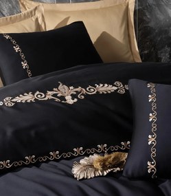Gloria hímzett pamut szatén dupla ágyneműhuzat garnitúra 200 × 220 cm, arany