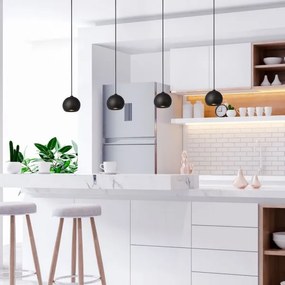 Searchlight 1014-4BK - Csillár zsinóron EINDHOVEN 4xGU10/50W/230V fekete