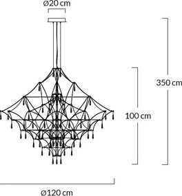 King Home CONSTELATION MSE1501100124 Függőlámpa 99x0,5W/LED 3000K 3960LM IP20