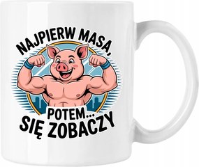 Edzőtermi bögre erőnlét gym sport tömeg 5 fehér 330ml