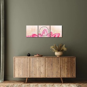 Egy lótuszvirág képe (órával) (90x30 cm)
