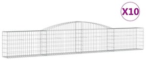 vidaXL 10 db íves horganyzott vas gabion kosár 400x30x60/80 cm