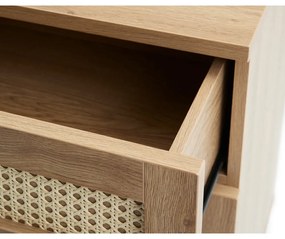Natúr színű alacsony komód tölgyfa dekorral 80x75 cm Pensacola – Unique Furniture