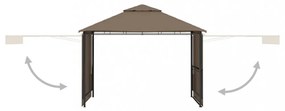 tópszínű pavilon dupla kibővített tetővel 3x3x2,75 m 180 g/m²