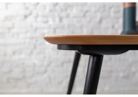 Contrast kőrisfa étkezőasztal fekete lábakkal, 180 x 90 cm - Ragaba