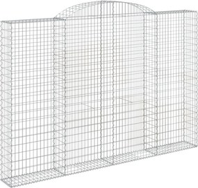 vidaXL íves horganyzott vas gabion kosár 300 x 30 x 200/220 cm