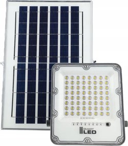 LED dimmelhető napelemes reflektor LED/50W/3,2V 5000K 6000 mAh IP65 fekete + távirányító