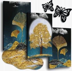 Vászonkép Arany Fa 120x50 cm Nappali Képek Modern Art Arany