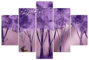 Kép - Szarvasok egy varázslatos erdőben (150x105 cm)