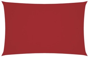 piros téglalap alakú oxford-szövet napvitorla 4 x 7 m