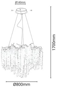 Kristály csillár zsinóron 13xG9/40W/230V arany