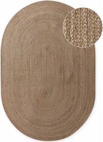 Sötét natúr színű kétoldalas-kézi szövésű juta szőnyeg 160x230 cm Braided – Hanse Home