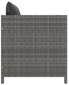 szürke polyrattan kerti kanapé párnákkal