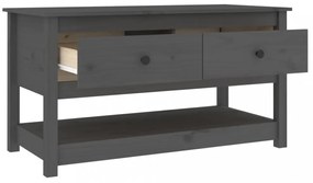 szürke tömör fenyőfa dohányzóasztal 102 x 49 x 55 cm