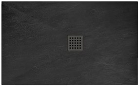 Rea BLACK ROCK- Akril zuhanytálca 90 x 120 x 3,5 cm + szifon, fekete, REA-K4580