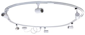 Modern sínrendszer 6 fehér spotlámpával, 1 fázisú ovális 100 cm - Iconic Jeana
