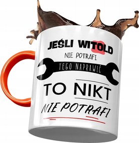 Narancssárga Bögre Witold Férj Kolléga Ajándék Nyomtatott Fotóval