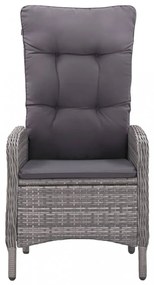 9 részes szürke polyrattan és üveg kerti étkezőgarnitúra