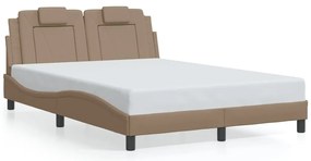 cappuccino színű műbőr ágykeret Viana matrac nélkül 140x190 cm
