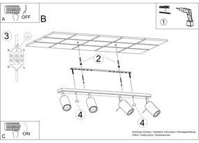 Sollux SL.0453 - Mennyezeti spotlámpa RING 4xGU10/10W/230V