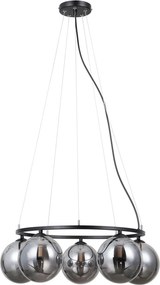 Italux modern függeszték molite matt fekete füstös itxpnd-1098-5r-bk
