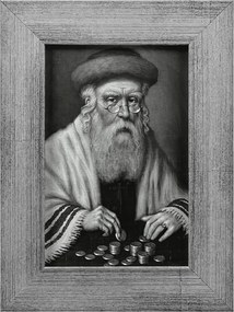 Vászonkép 20x15 Pénzszámláló Zsidó Ezüst Keret