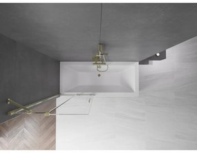 Mexen Velar, 2 szárnyas eltolható kádparaván 80 x 150 cm, 8mm átlátszó üveg, arany fényes profil, 896-080-000-01-50